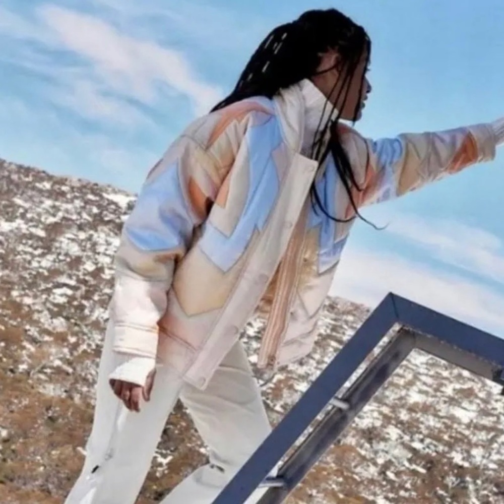 FREE PEOPLE metallic puffer jacket